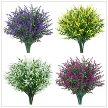 Artificial Flower Plastic Lavender Fake Plant Wedding Home Garden Decoration Bridal Bouquet Photography Props Household Products