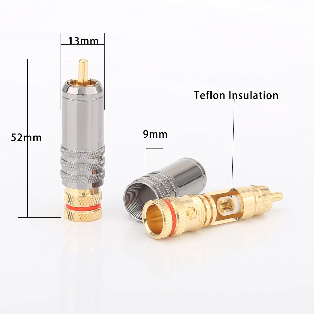 4 шт. hi end audio 0152 типа Позолоченные RCA блокировочные штекеры аудио видео разъемы|rca