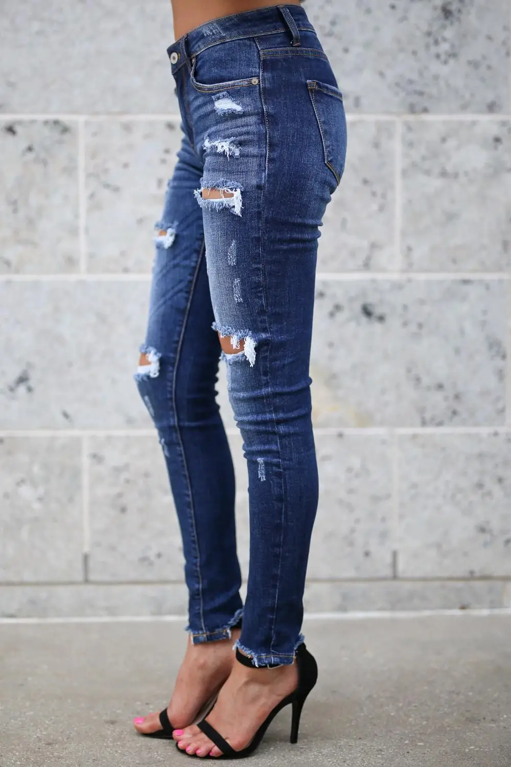 Jeans for women Slim Skinny Hole Classic Ripped Pants Jeans Woman 2020