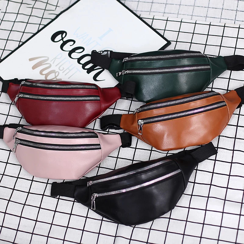 Riñonera de piel sintética con cremallera para hombre y mujer, bolso deportivo informal de gran capacidad, Nuevo Bolso de Hombro multifuncional, 2021