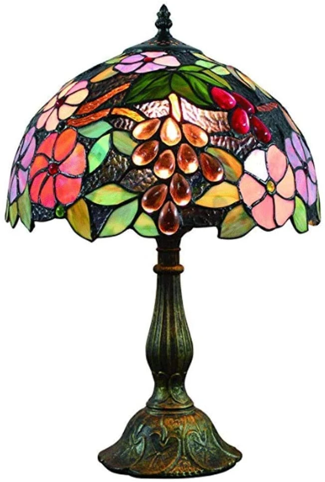 Vintage Classic Pastoral 12 Inch Flowers Stained Glass Tiffany Table Lamp Restaurant Bedroom Study Store Bedside Lamp Desk Light Desk Lamps Aliexpress