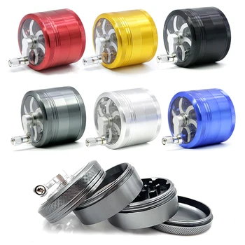 

Crank Grinder Handle 4 Layer Zinc Alloy 63mm Diameter Herb Grinder for Smoking Tobacco Weed Accessories