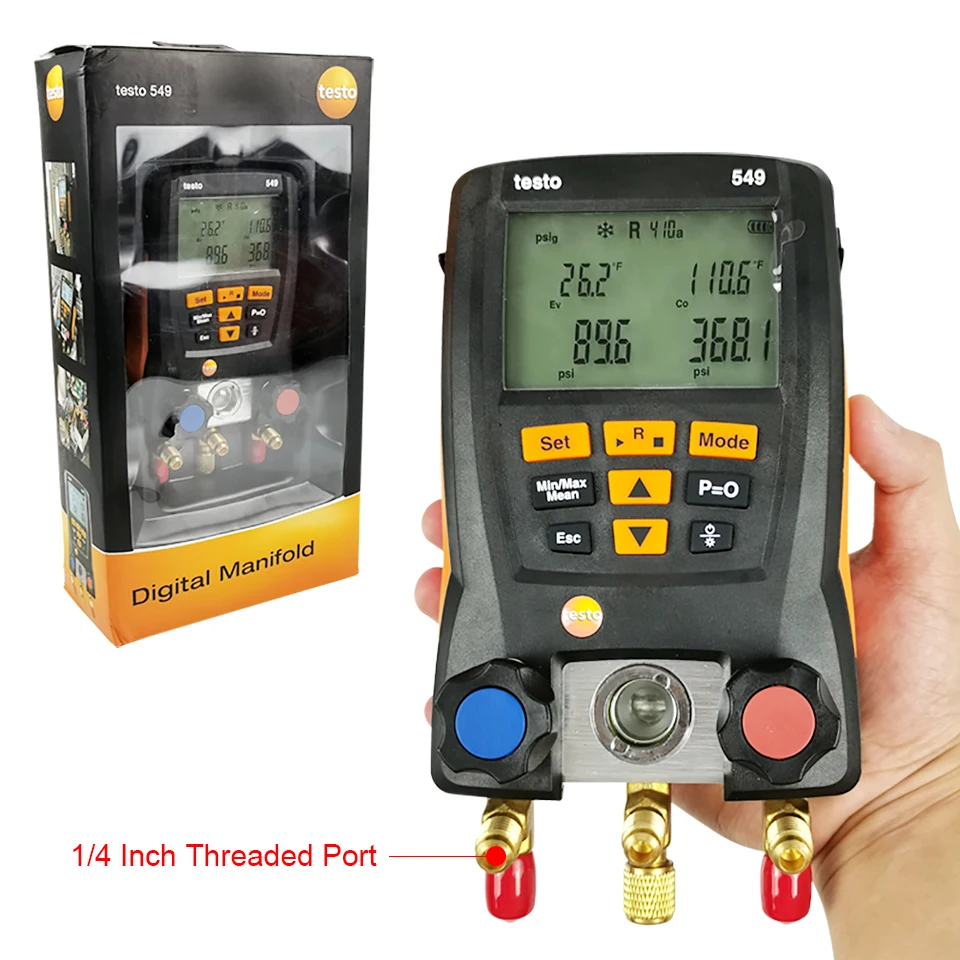Originale Testo 549 Digital Collettore Gauge Per Digital Hvac System Tester Kit Meter Lcd Digital Manometro Strumenti Di Condizionamento Dell'Aria