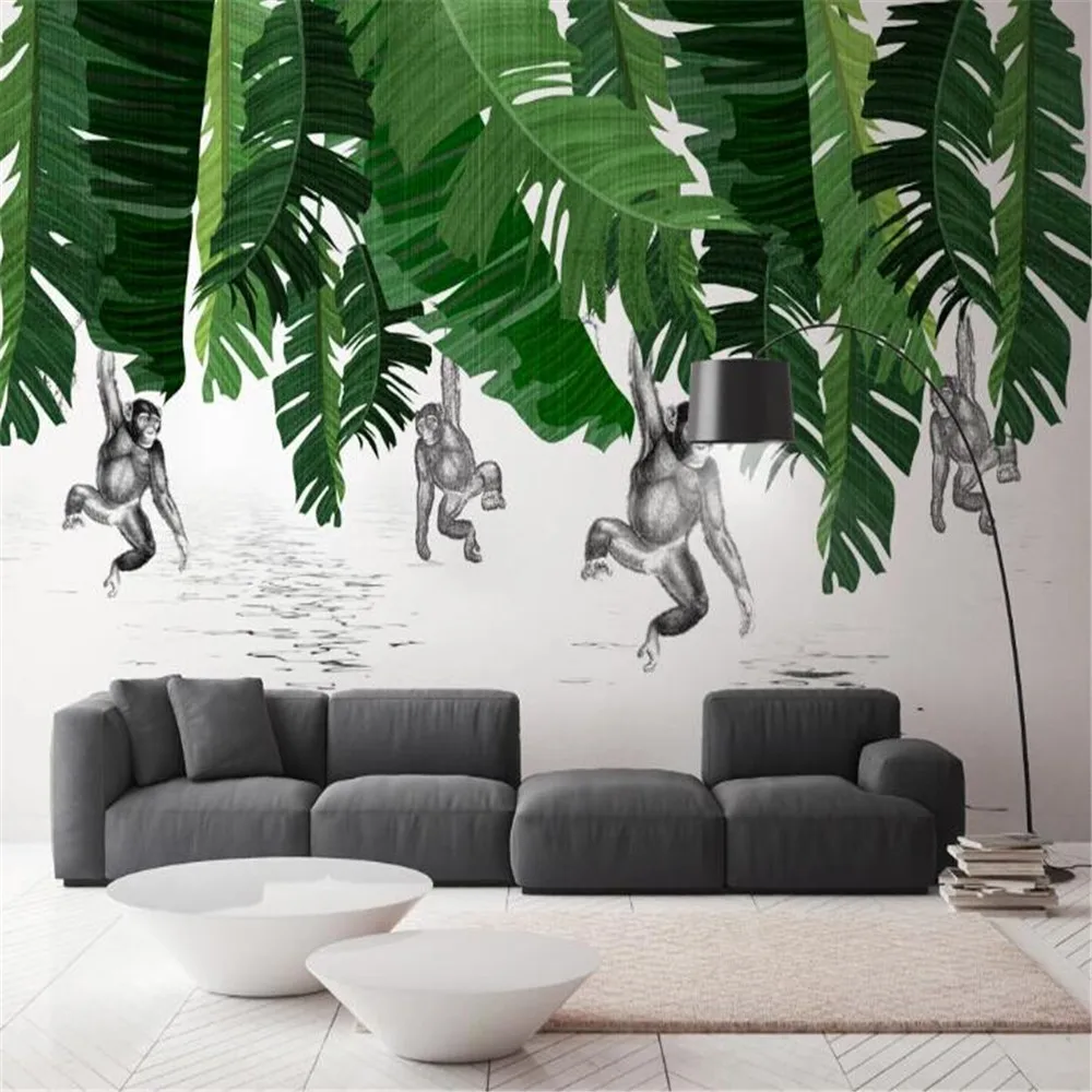 

milofi manufacturers custom wallpaper murals 3D Nordic hand-painted cactus tropical plants