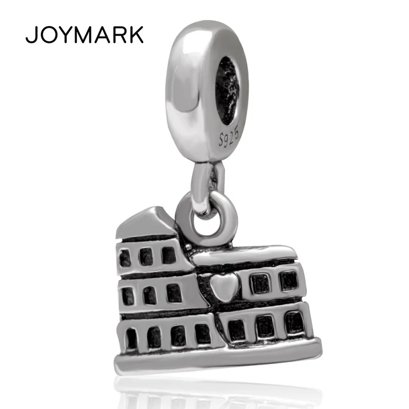 The Colosseum in Rome Pendant 925 Silver Beads Tourism Landmark Solid Silver Dangle Charm Beads Fit European Jewelry SDC947