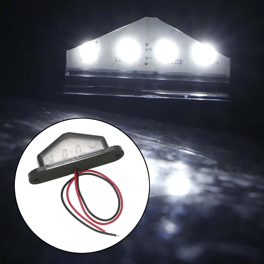 LEEPEE 10-30V задний фонарь грузовика для лодки прицепа грузовика 4LED номерной знак светильник