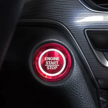 

Aluminum Ignition Switch Cover Red Car Start Button For Honda Civic 10th 16-20