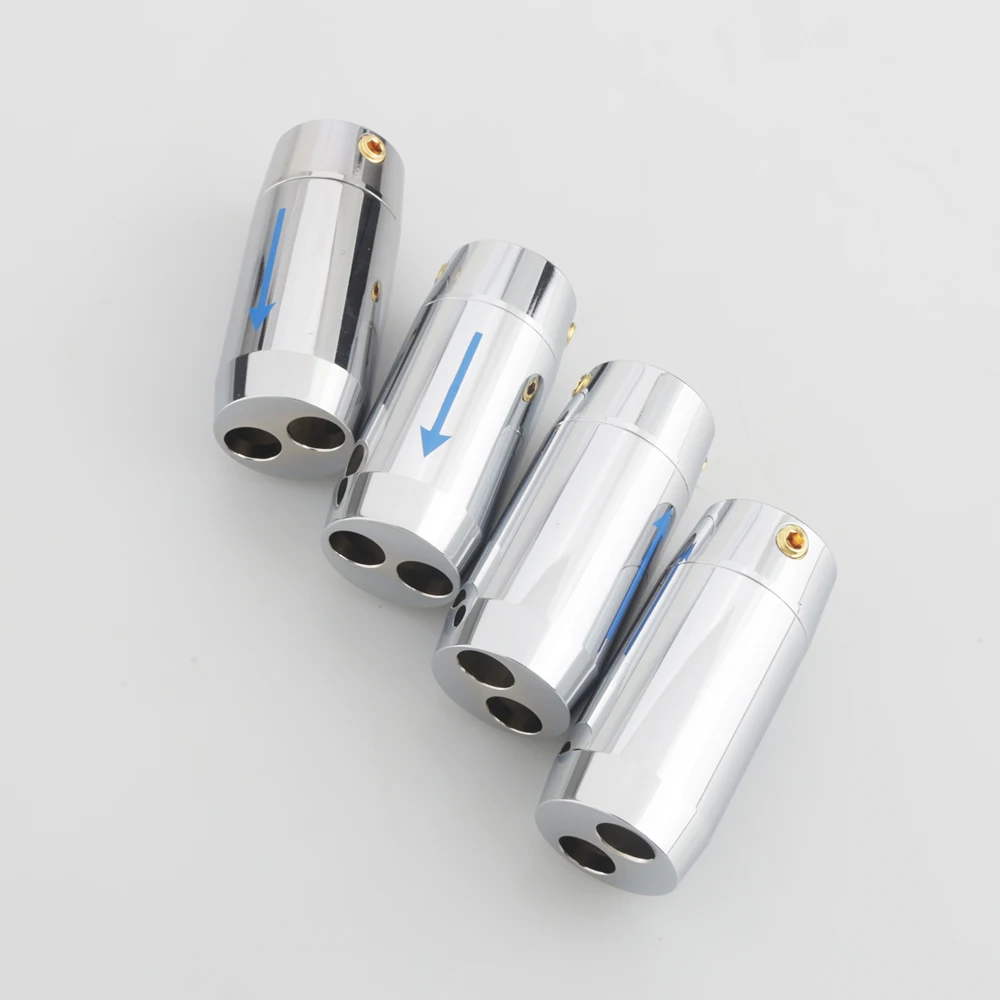 4xSilver HIFI 오디오 바지 Y 분배기 RCA 케이블 스피커 케이블 와이어 바지 알루미늄 11mm  2*7mm 부츠 화살표 포함