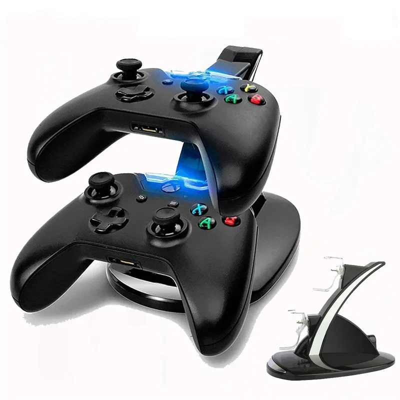 Для Xbox one контроллер зарядная док станция USB светодиодный светильник двойное