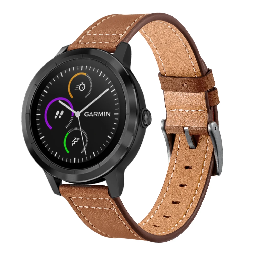 UEBN 20 мм кожаный ремешок для Garmin Vivoactive 3 HR Venu/Garmin Move/Forerunner 245 645 музыкальные Ремешки для наручных часов