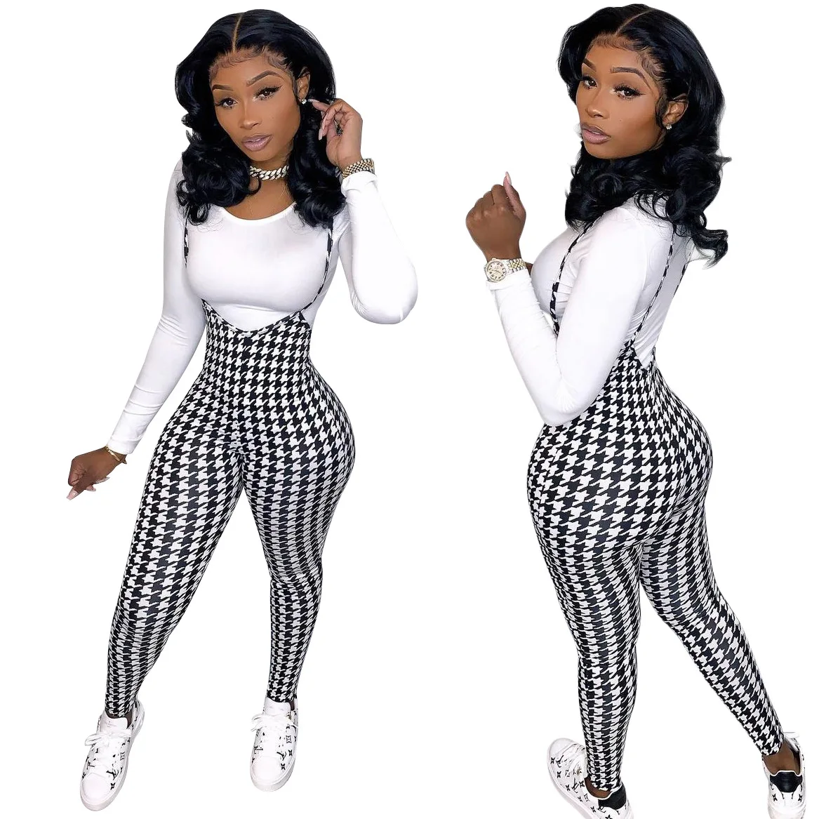 Two Piece Set Women Solid Top Tshirts Suspender Trousers Leggings Plaid Pants Club Outfits Tracksuit Wholesale Dropshipping capri dress