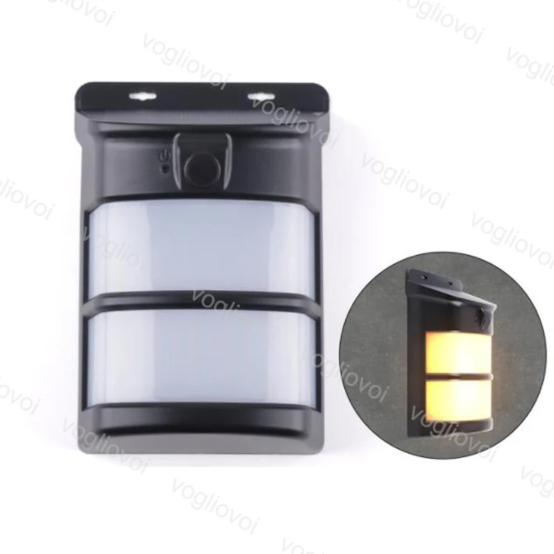 Vogliovoi Solar Led Outdoor Lighting Flickering Dancing Flames Wall Lights ABS light Operated For Garden Pathway Decoration