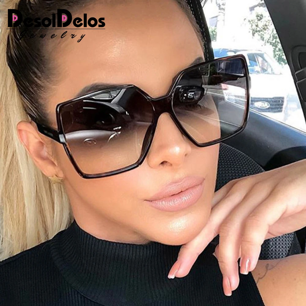 DesolDelos 2019 moda damska Oversize okulary gradientu z 2019 moda okulary przeciwsłoneczne kobieta marka projektant