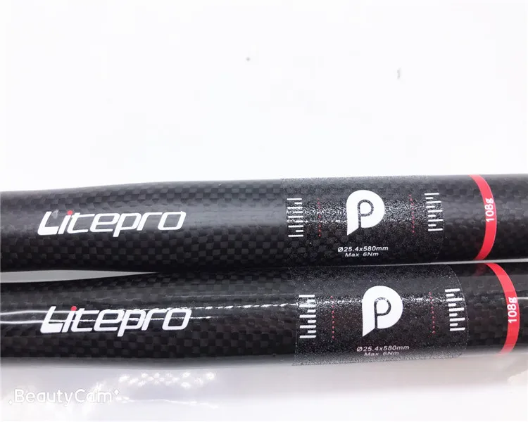 LITEPRO BMX углеродное волокно руль велосипеда 25,4 мм* 580 мм Сверхлегкий горизонтальный руль складной велосипед часть Велоспорт