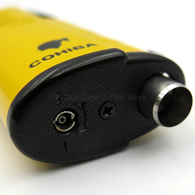 Cohiba металлическая сигаретная зажигалка 3 фонарь Jet Flame многоразовый защищенный от ветра для курения аксессуары с перфорацией подарочная коробка