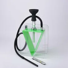 KYQRTZ треугольная форма акриловая кальян набор кальян с силиконовым шлангом и зажимом для клубного бара, светодиодные фонари бар и кальян бар