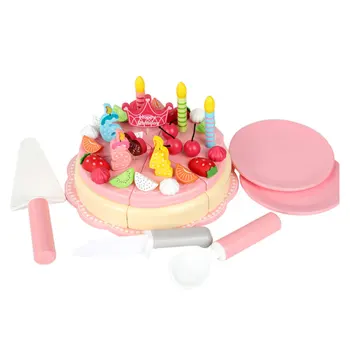 

Simulation Cake Model Education Cake Cutting Toy Wooden Dessert Toy Funny Cake Playset for Kids Girls Boys