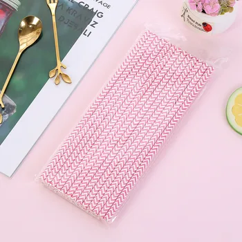 

25pcs Cartoon Mermaid Pattern Disposable Paper Drinking Straw Eco-friendly Birthday Family Party Event Supplies
