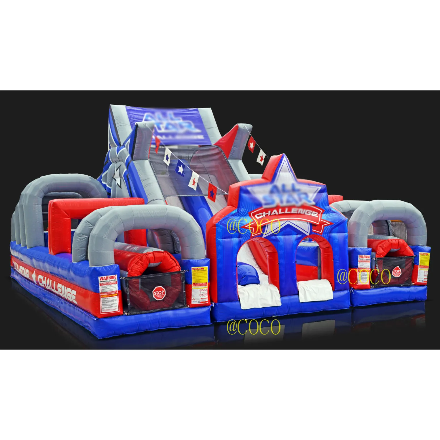 free ship to sea port!10x7m giant inflatable obstacle course with slide,team  work inflatable obstacle course game|Inflatable Bouncers| - AliExpress
