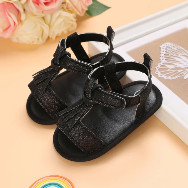 Baby Girl Sandal Neonatal Summer Sandal Leather Tassel With Bow Baby Toddler Sandal Cloth Sole
