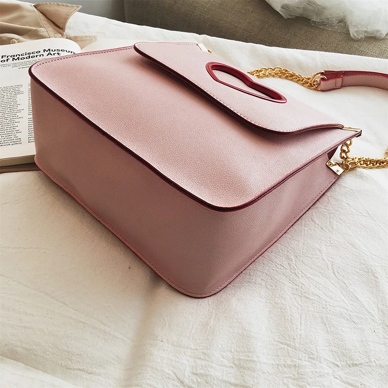 

2019 Sweet Ladies' Summer Generous Bag Heart Hollow out Chain Shoulder WOMEN'S Bag