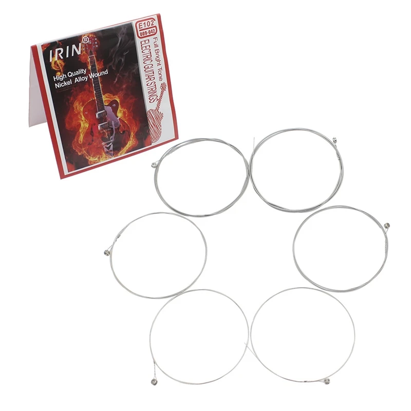 

IRIN E102 6Pcs Electric Guitar String Nickel Alloy Wound Electric Guitar Replacement Parts Accessories String