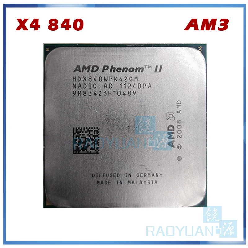AMD Phenom II X4 840 2M 3 2G разъем AM3 938 pin для настольного процессора ПК HDX840WFK42GM|phenom ii x4 840|phenom