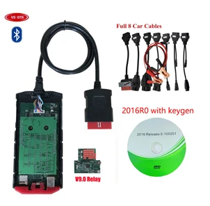

DHL free + 8pc car cables VD TCS CDP for delphis Scanner with bluetooth New VCI v9.0 PCB 2016.R0 keygen OBD2 diagnostic tools