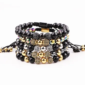New Fashion Men Jewelry Natural Stone Beads Friendship Custom Macrame Bracelet For Female