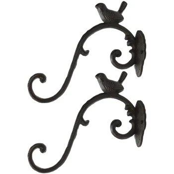 

Big deal Cast Iron Plant Hanger Wall Hooks - Heavy Duty Hanging Basket Brackets - Lovely Bird Shape & 25.5CM & 2PC Brown