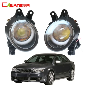 

Cawanerl Car LED Bulb Front Fog Light + Angel Eye Daytime Running Light DRL 12V 2 Pieces For Audi A4 B6 B7 2000-2008