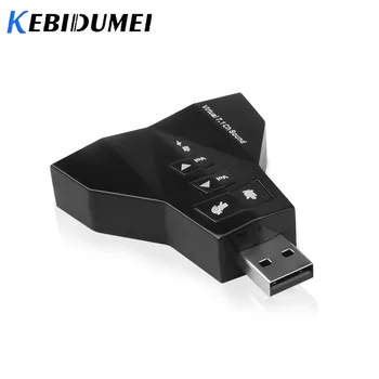 

Kebidumei External USB Audio Sound Card Adapter Virtual 7.1 Channel 3D Audio Headset 3.5mm For PC Laptop WinXP/78 Linux MacOS