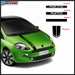 Car Hood Bonnet Stripes Auto Engine Cover Decor Vinyl Decals For-FIAT Punto ABARTH Racing Styling Stickers Exterior Accessories (1)_副本