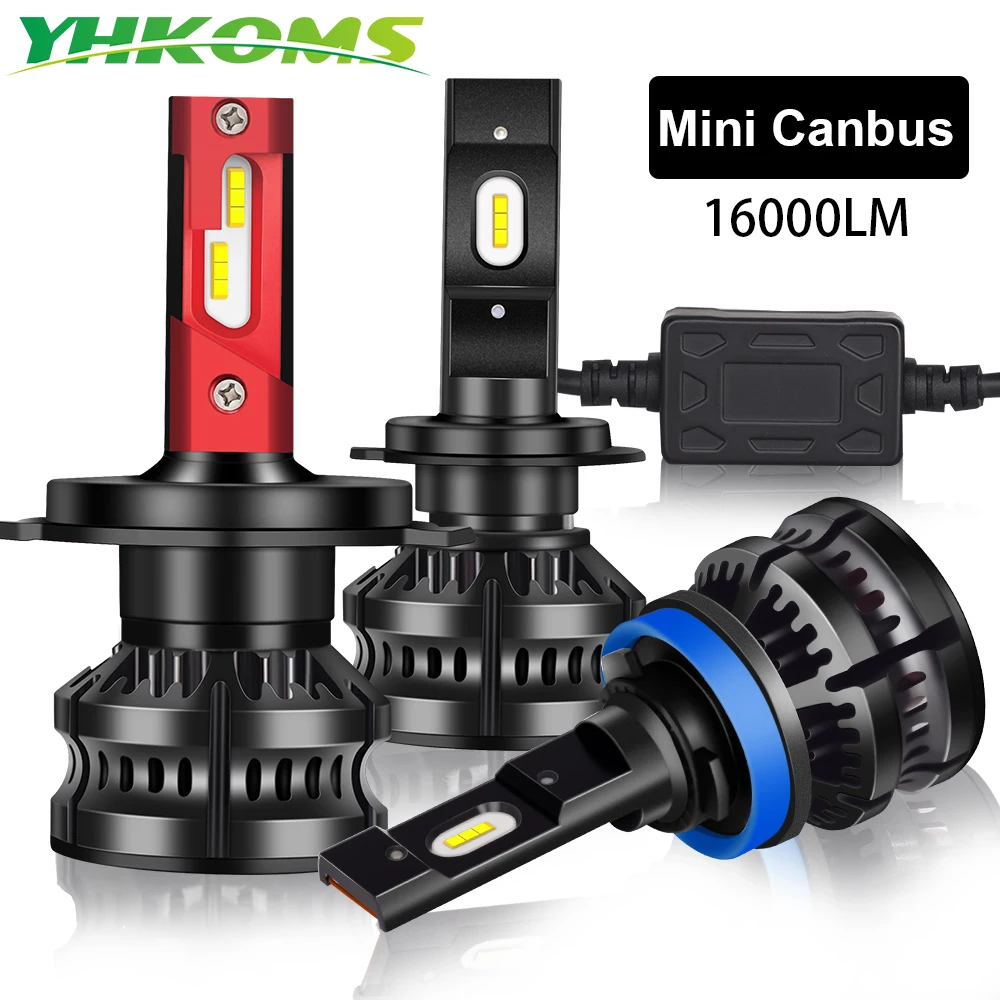YHKOMS 2 шт. 16000LM H4 H7 светодиодный Canbus H8 H9 H11 9005 9006 9012 Автомобильная фара