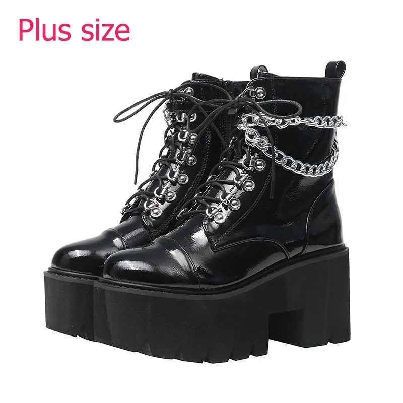 Demonia Botas de plataforma con cordones para mujer, botines de tacón alto,  Otoño, color negro|Botas hasta el tobillo| - AliExpress
