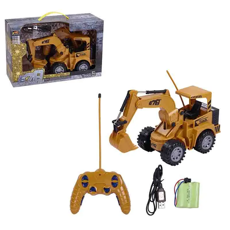 

2.4G Alloy Five Channel Wireless Remote Control Excavator 1:24 RC Excavator Shovel Remote Control Construction Bulldozer Truck