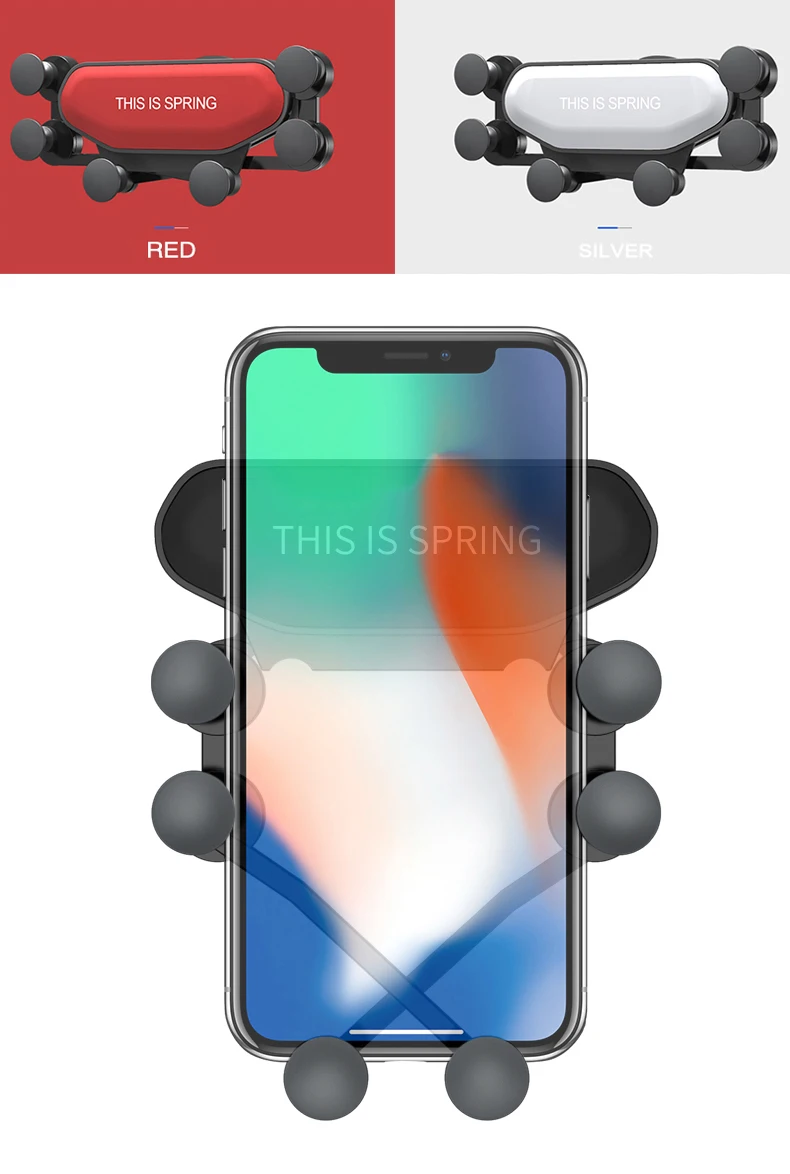 Новинка, Универсальное автомобильное крепление на вентиляционное отверстие, Гравитационный авто-захват, автомобильный держатель для телефона, поддержка телефона в автомобиле, для iPhone X, samsung, планшетов
