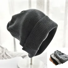 Men's Street Knit Hats Couples Europe and America Knitted Hat Simple British Wool Hat Men Keep Warm Thicken Student Cycling Hat