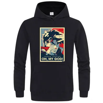 

Jojo Bizarre Adventure Vintage Joestar Joseph OH MY GOD letter Thoodies For Men Plus Size Cotton cool hoodies XS-4XL Camiseta