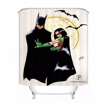 

Custom Batman Cartoon Fashion Waterproof Shower Curtain Home Bath Bathroom s Hooks Polyester Fabric Multi Sizes180509-02