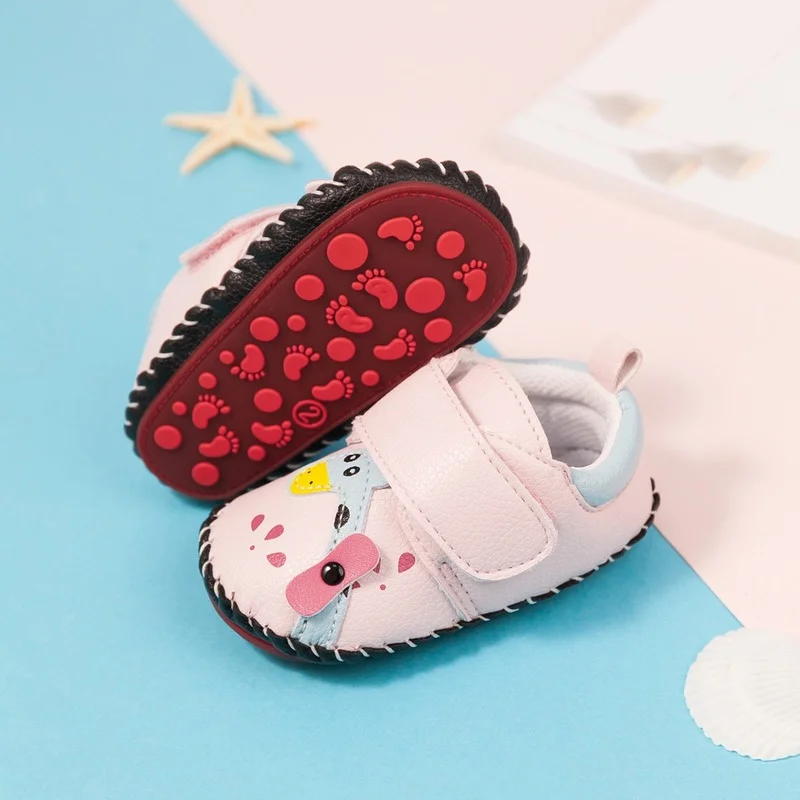 New Baby Shoes Boy Girl Shoes Heart Animal Leather Rubber Sole Anti-slip Soft Bottom Newborns First Walkers Infant