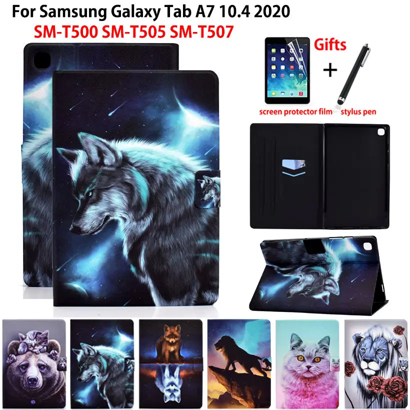 Custodia Per Samsung Galaxy Tab A7 10.4 2020 Cover T500 Sm-T500 Sm-T505 Funda Tablet Cartoon Animal Shell Coque + Regalo