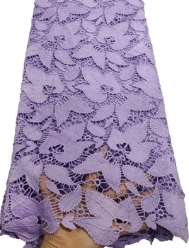 

Popular 2019 Latest Nigerian milk silk Fabric High Quality African Laces Fabric for Wedding Dress French Cord Lace STB83 purple