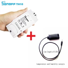 Sonoff TH10 WiFi Smart Switch Пульт дистанционного управления Смартфон Датчик температуры и влажности для умного дома wifi термостат