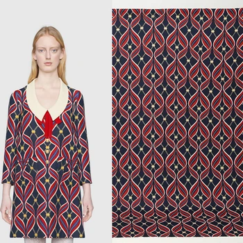 

G brand printed twill satin polyester fabric cloth 145 cm width fashion clothing dress fabric custom wholesale alibaba express