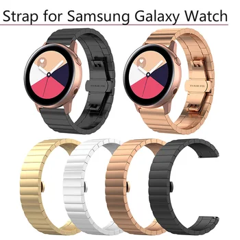

Adjustable Smart Watch Band 20mm Solid Stainless Steel Metal Replacement Wrist Strap for Samsung Galaxy Watch Active Bracelet
