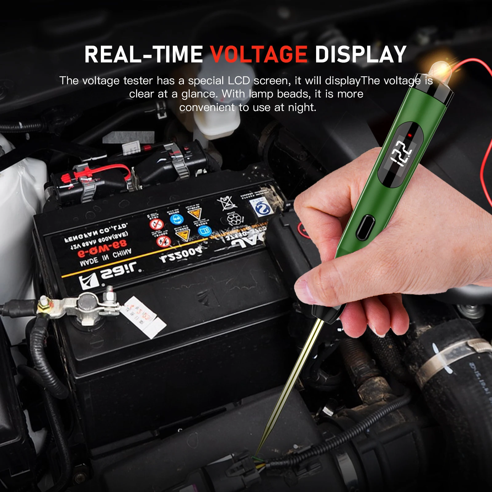 Automotive Circuit Inspection P50 Voltage Tester Check the Fuse, Battery Performance and ABS Circuit Detection etc.