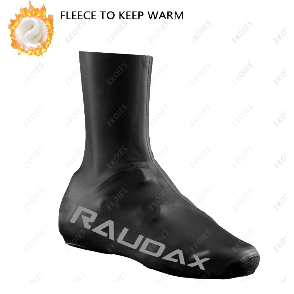 Raudax-Thermal fleece cycling shoe cover outdoor riding shoe cover MTB bike overshoes warm winter bicycle shoe covers