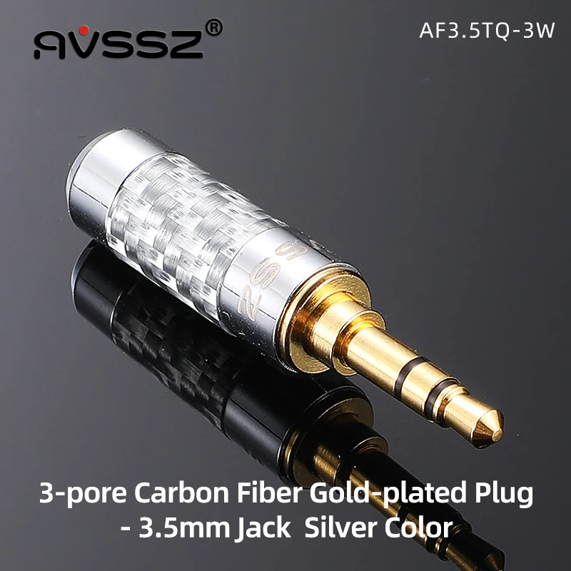 AVSSZ Carbon Fiber 3.5mm Jack Stereo Headphone Plug - Straight/Angle, 3/4/5 Poles, DIY Repair & Replacement (2.5mm, 4.4mm) Description Image.This Product Can Be Found With The Tag Names Computer Cables Connecting, Computer Peripherals, PC Hardware Cables Adapters, Straight angle plug