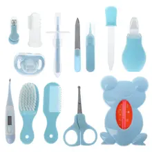 13 шт. детский набор для ухода за здоровьем термометр кусачки для ногтей Расческа Щетка для ухода за шерстью соска зубная щетка уход за новорожденными